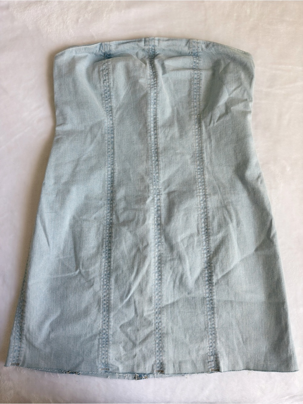 wild fable Light Blue Strapless Denim Dress